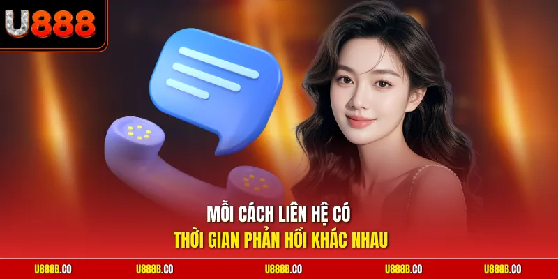 Mỗi cách liên hệ có thời gian phản hồi khác nhau